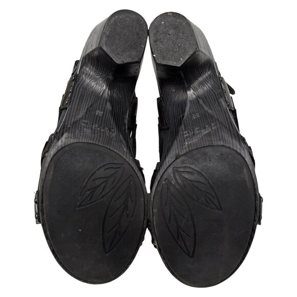 Dansko Nina Heeled Leather Sandals Womens Black Slingback 7707950200 Sz 38 / 7.5 - Picture 10 of 12